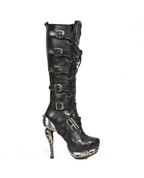 Black leather boot New Rock M.MAG031-C1