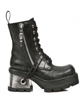 Black leather boot New Rock M.1047-C1