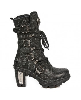 Black leather boot New Rock M.NEOTR005-S25