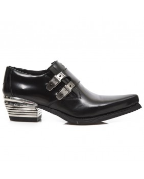 Black leather shoes New Rock M.7934-C9