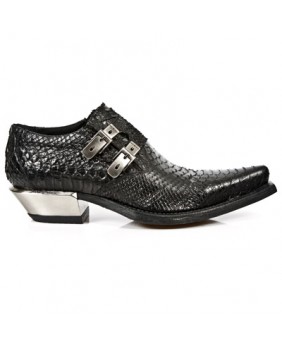 Black leather shoes New Rock M.7934-C2