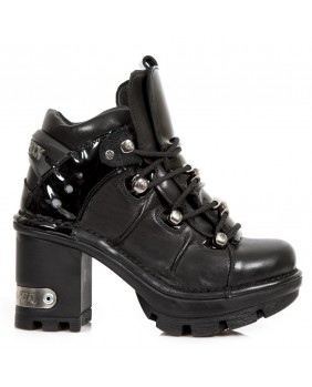 Black leather ankle boots New Rock M.NEOTYRE01-C1