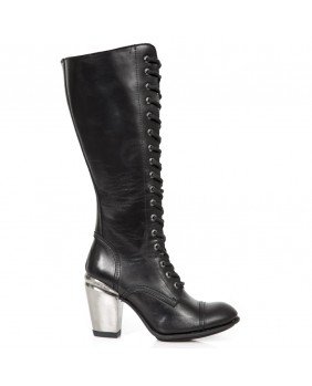 Black leather boot New Rock M.TX009-C1