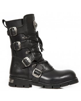 Black leather boot New Rock M.1473-C37