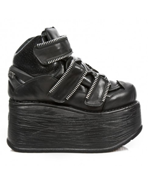 Chaussure montante noire en cuir M.EP286-C1