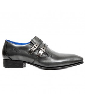 Zapatos gris acier en cuero New Rock M.NW157-C4