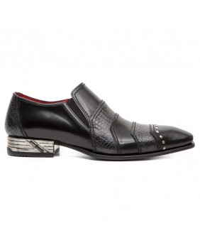 Black leather shoes New Rock M.NW123-C6