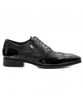 Zapatos negra en cuero New Rock M.NW136-C11