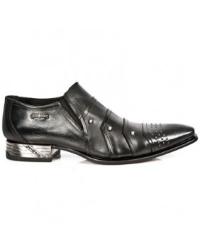 Zapatos negra en cuero New Rock M.NW123-C1