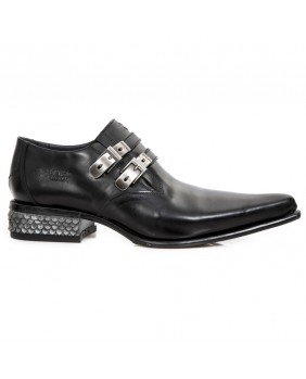 Black leather shoes New Rock M.2246-C61