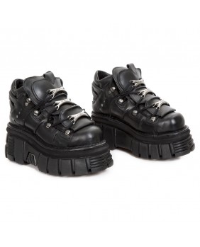 Chaussure noire en cuir New Rock M-106-S29