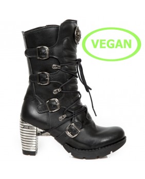 Stivali nera in pelle Vegan New Rock M.TR003-VS1