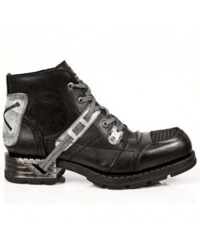 Sapato negra e cinzenta en couro New Rock M.MR015-C3