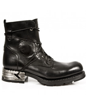 Chaussure noire en cuir New Rock M.MR002-C10
