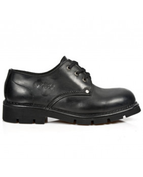 Zapatos negra en cuero New Rock M.NEWMILI032-C1