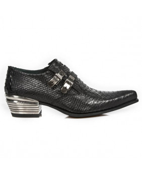Black leather shoes New Rock M.2246-C26