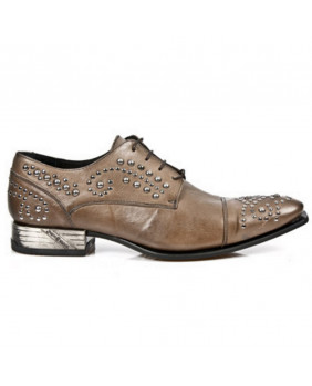 Brown leather shoes New Rock M.NW115-C3