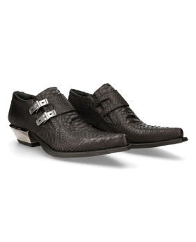 Zapatos negra en cuero New Rock M.7934-S2